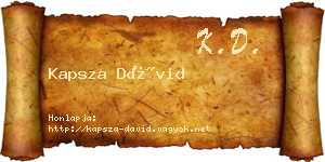 Kapsza Dávid névjegykártya
