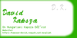 david kapsza business card